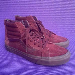 Vans SK-8 Hi Zip Monochrome Suede Mens Size 11.5